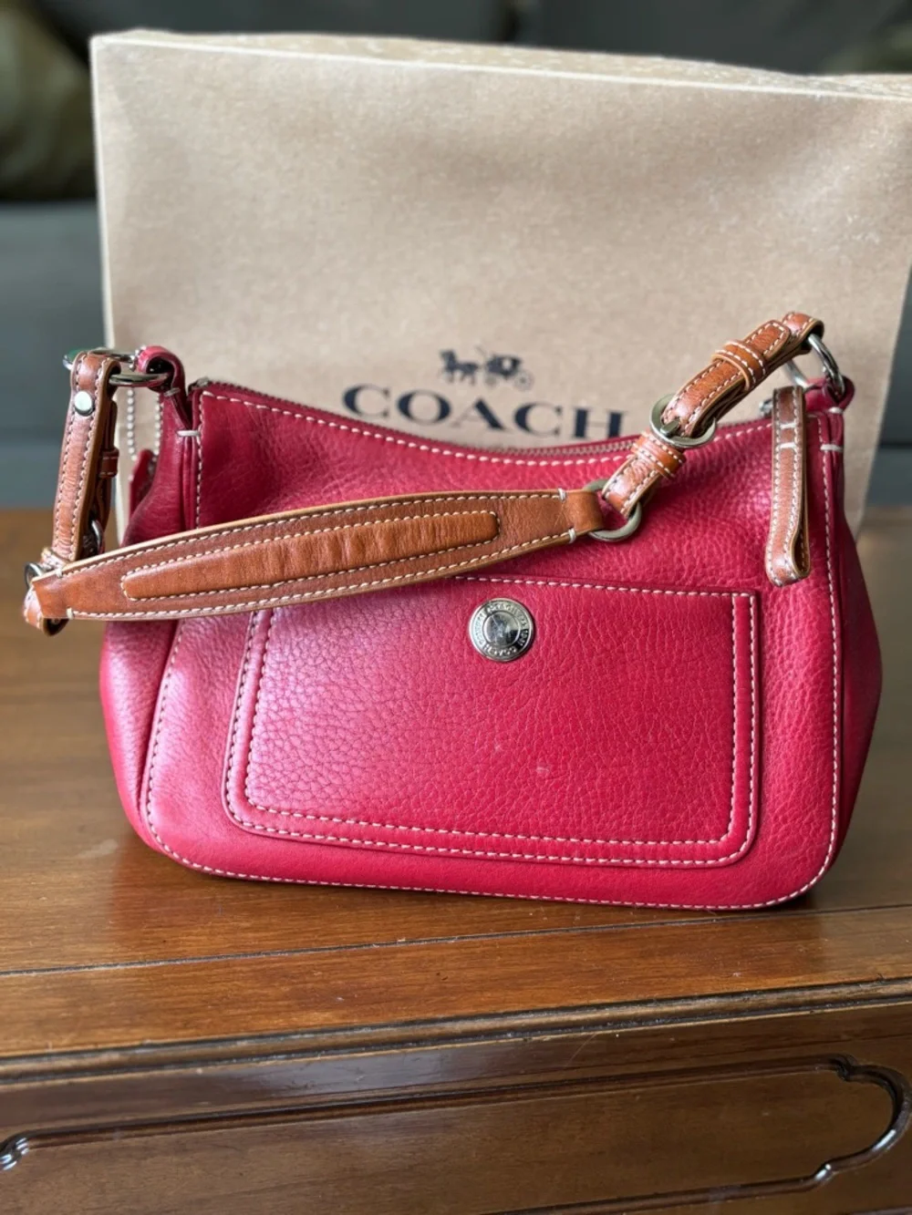Vintage Coach Chelsea red leather bag - Picture 1 of 6